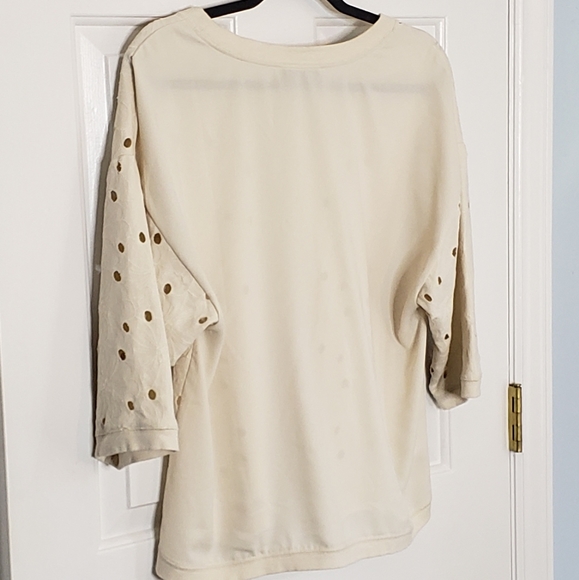 Loft Floral Eyelet  Pullover Sweatshirt Style Casual Beachy CoastalTop Sz L ♡ - Picture 11 of 12